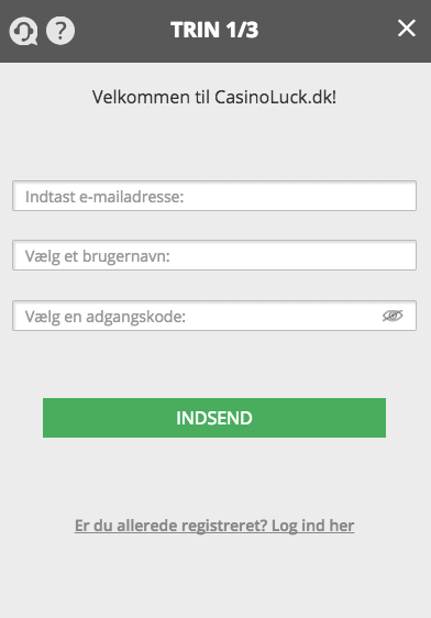 Casinoluck opret konto